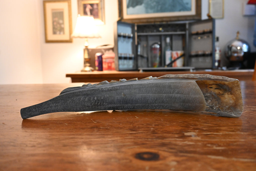 Vintage Hand-Carved African Horn Sculpture