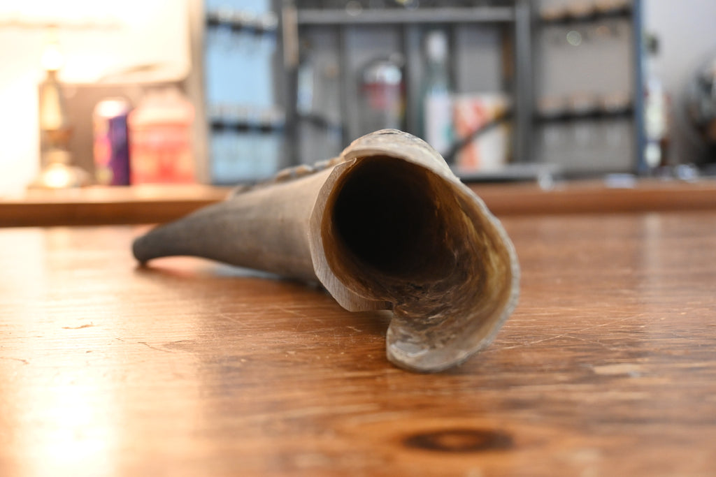 Vintage Hand-Carved African Horn Sculpture