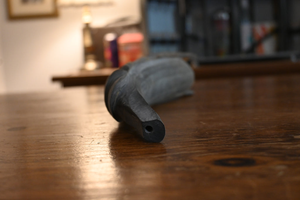 Vintage Hand-Carved African Horn Sculpture